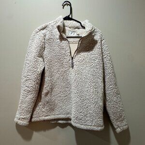 Cream Sherpa Quarter Zip - Cozy!